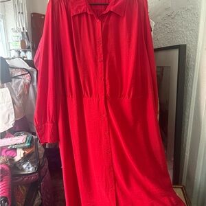 Bright Red 2X Dress